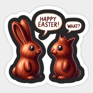 Funny Chocolate Bunnies Easter Sticker